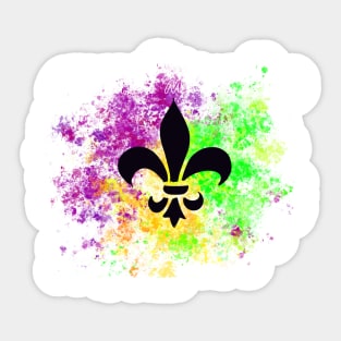 Abstract Mardi Gras Fleur de Lis Sticker